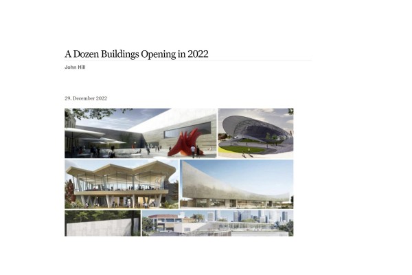 Proud to be one of  World-Architects Magazine's 12 notable building openings in 2022!